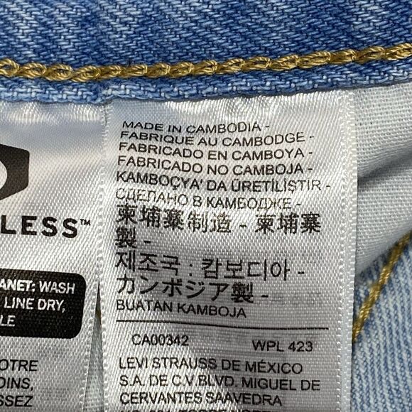 Levis 501 Cutoff Denim Jean Shorts Premium Big E Womens 32 High Rise Button-Fly - Picture 6 of 12